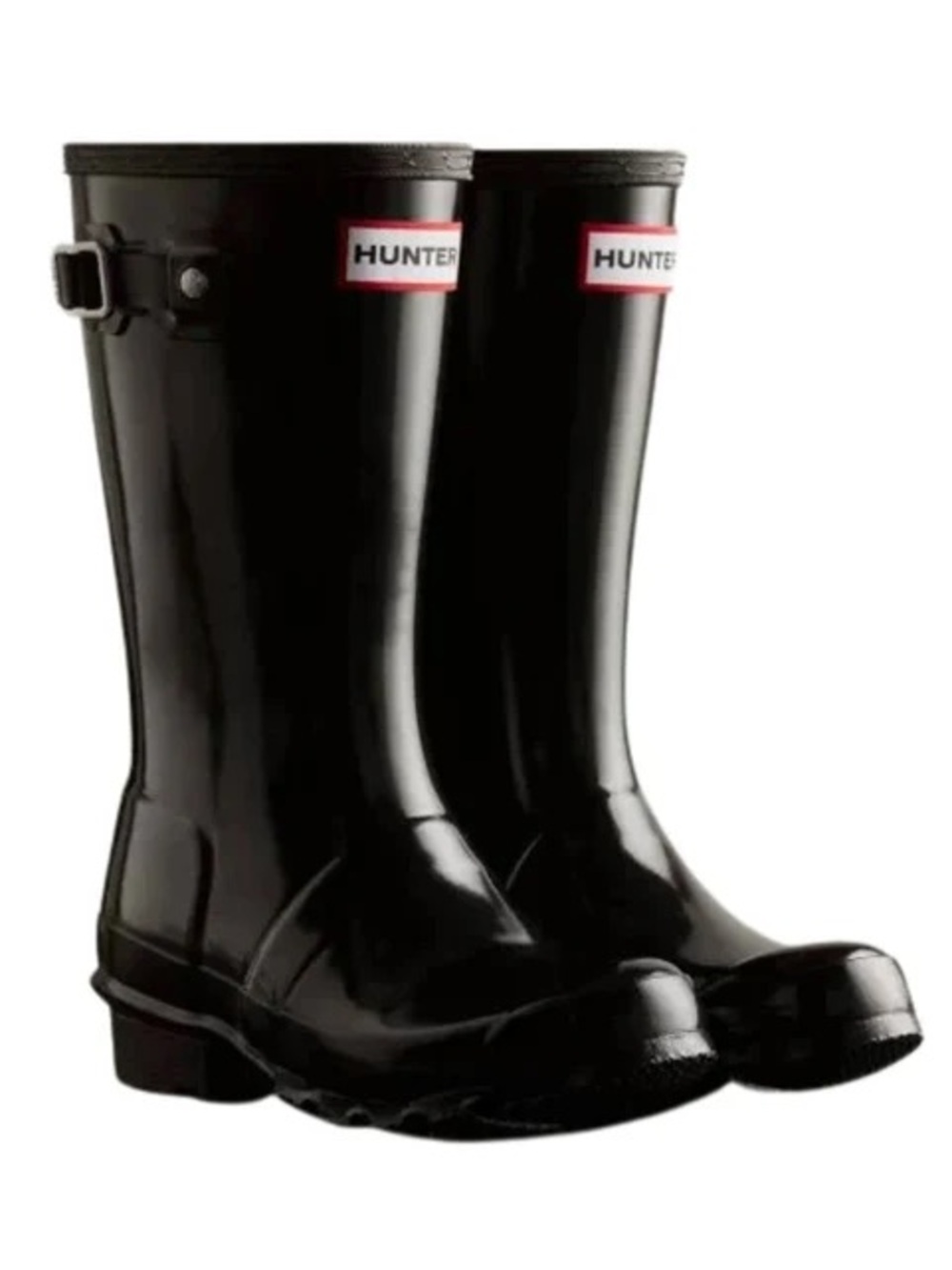 HUNTER Black Gloss WELLINGTON Rain Boots